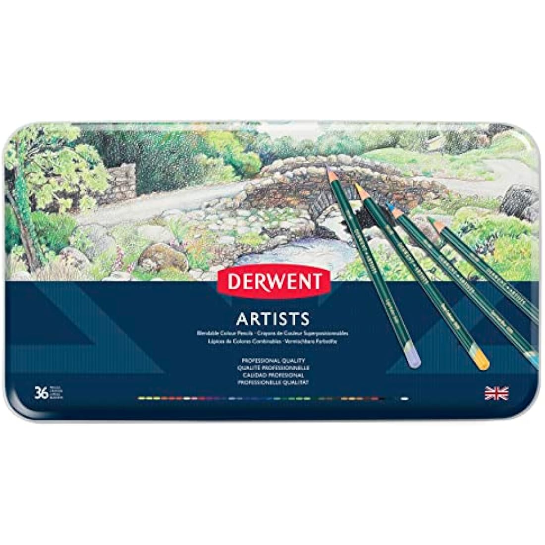 Derwent Artists Colouring Pencils, Drawing & Colouring, Set Of 36, Ideal For Layering & Blending, Professional Quality, 32096