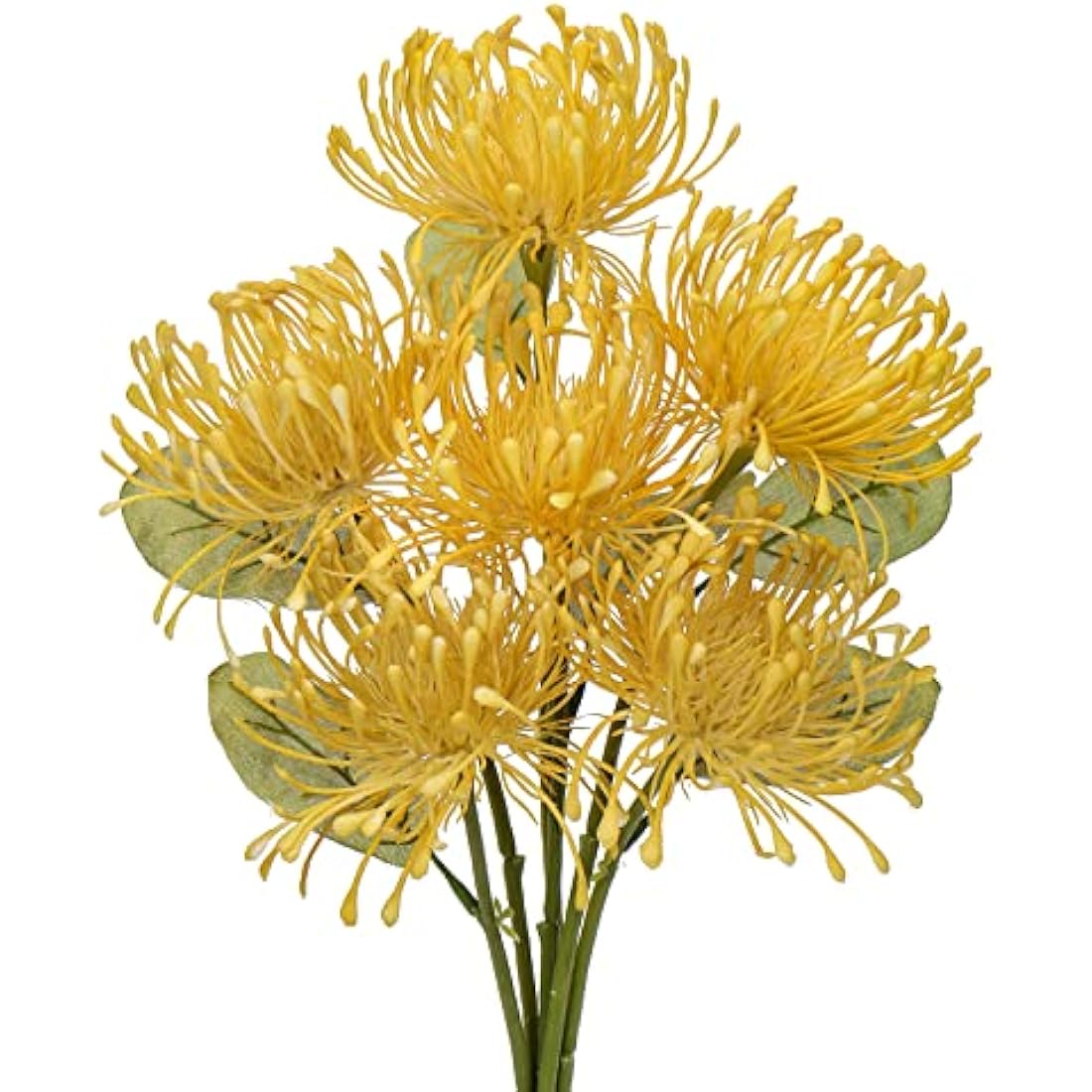 Briful 6 PCS Artificial Chrysanthemum Flowers Yellow Artificial Flowers Spider Mum Fake Flowers Pick Artificial Spider Mum Flowers for Floral Arrangment Wedding Bouquet Home Bathroom Decor