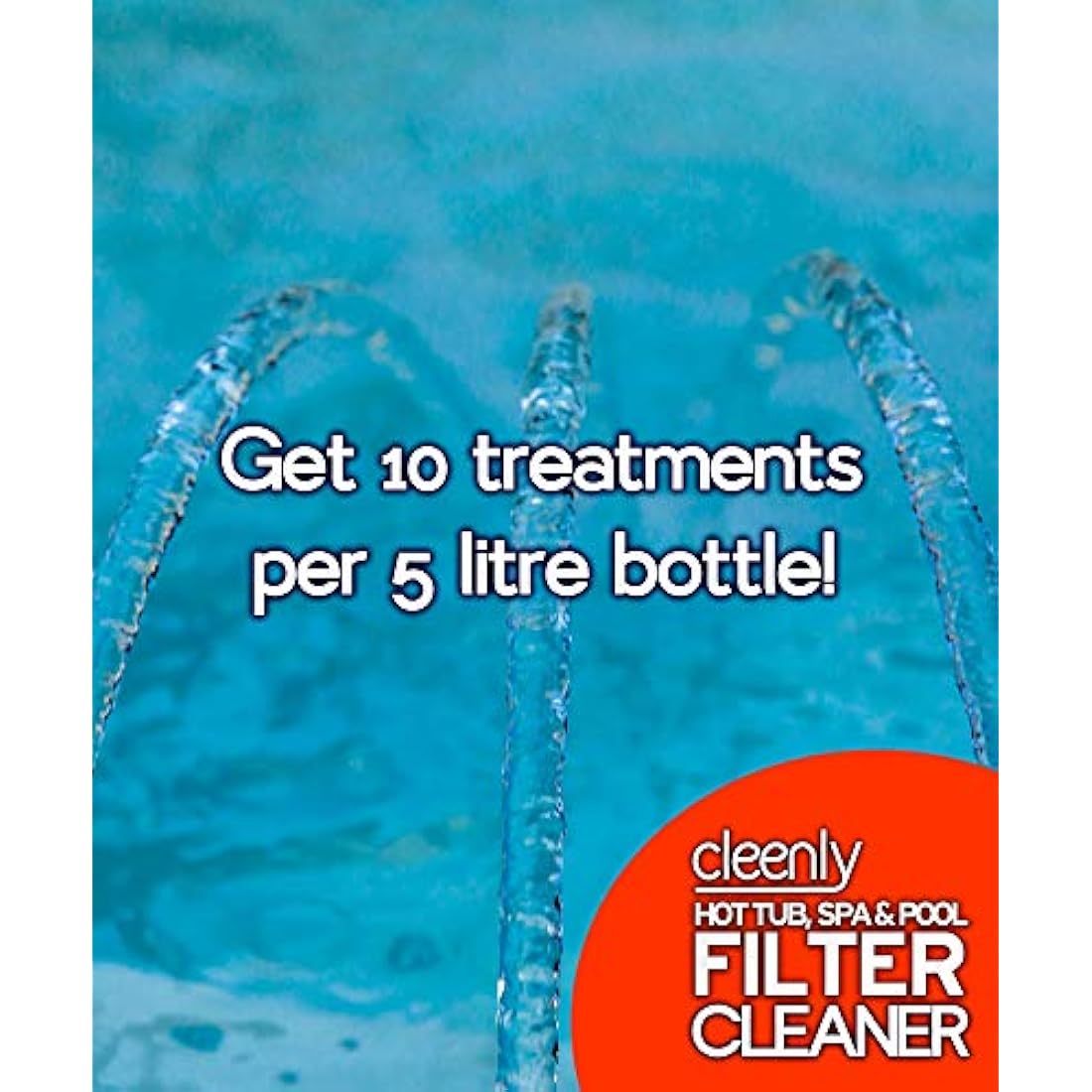 Cleenly Powerful Hot Tub Filter Cleaner Solution - for Hot Tub, Pool and Spa - Destroys, Oil, Grease, Minerals (5 Litres)