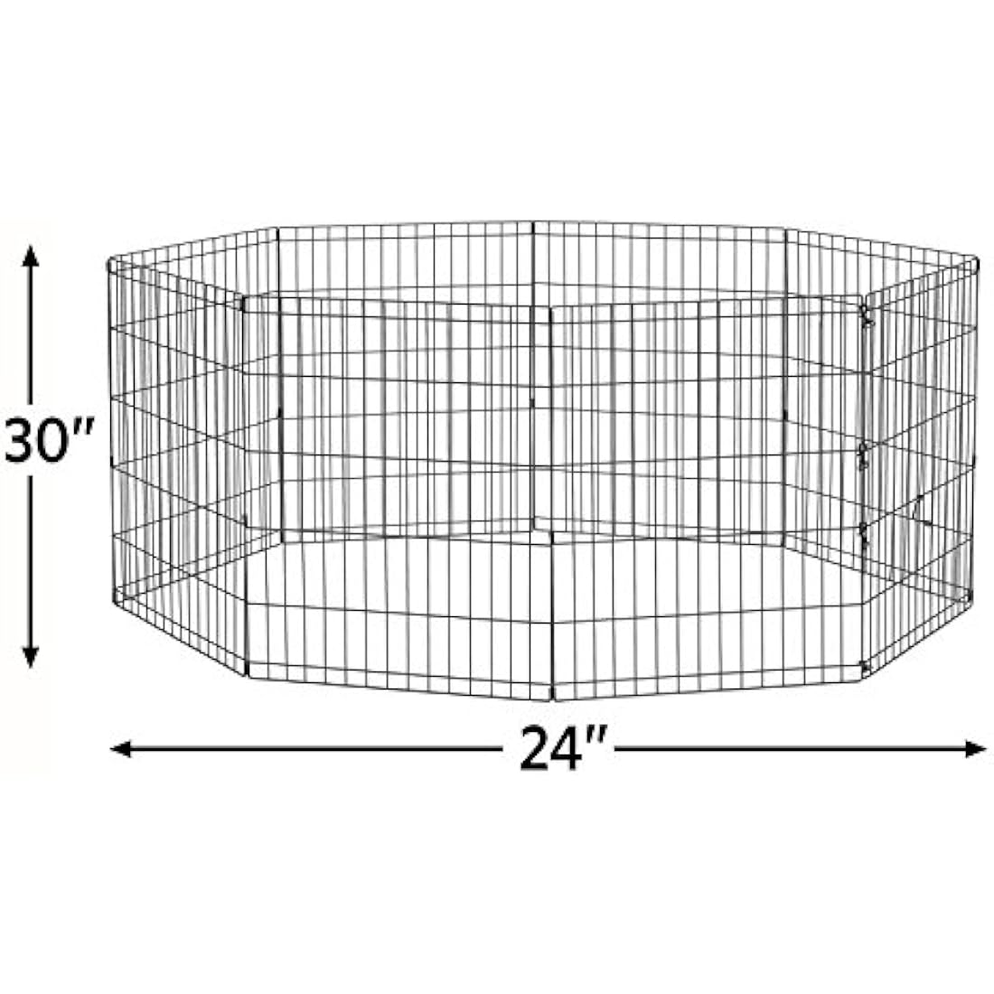 New World Folding Metal Dog Exercise Pen and Pet Playpen with No Door, Includes Grounding Stakes and Provides 1.5 Meters of Play Space, 76 cm Tall, Black E-Coated, B552-30