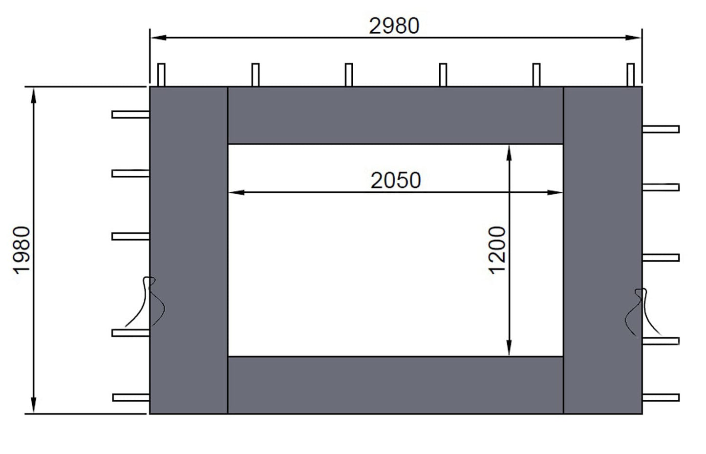 Quick-Star Gazebo Side Panels 3x4m with PE Window Anthracite for Outdoor Events