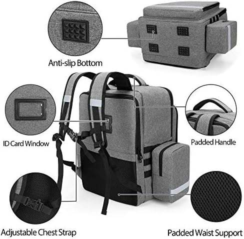 Trunab Emergency Medical Backpack Empty, First Responder Trauma Bag with Detachable Side Pockets and Anti-Slip Bottom for EMT, Paramedic, Nurses, Tactical Medics, Home Care, Bag Only