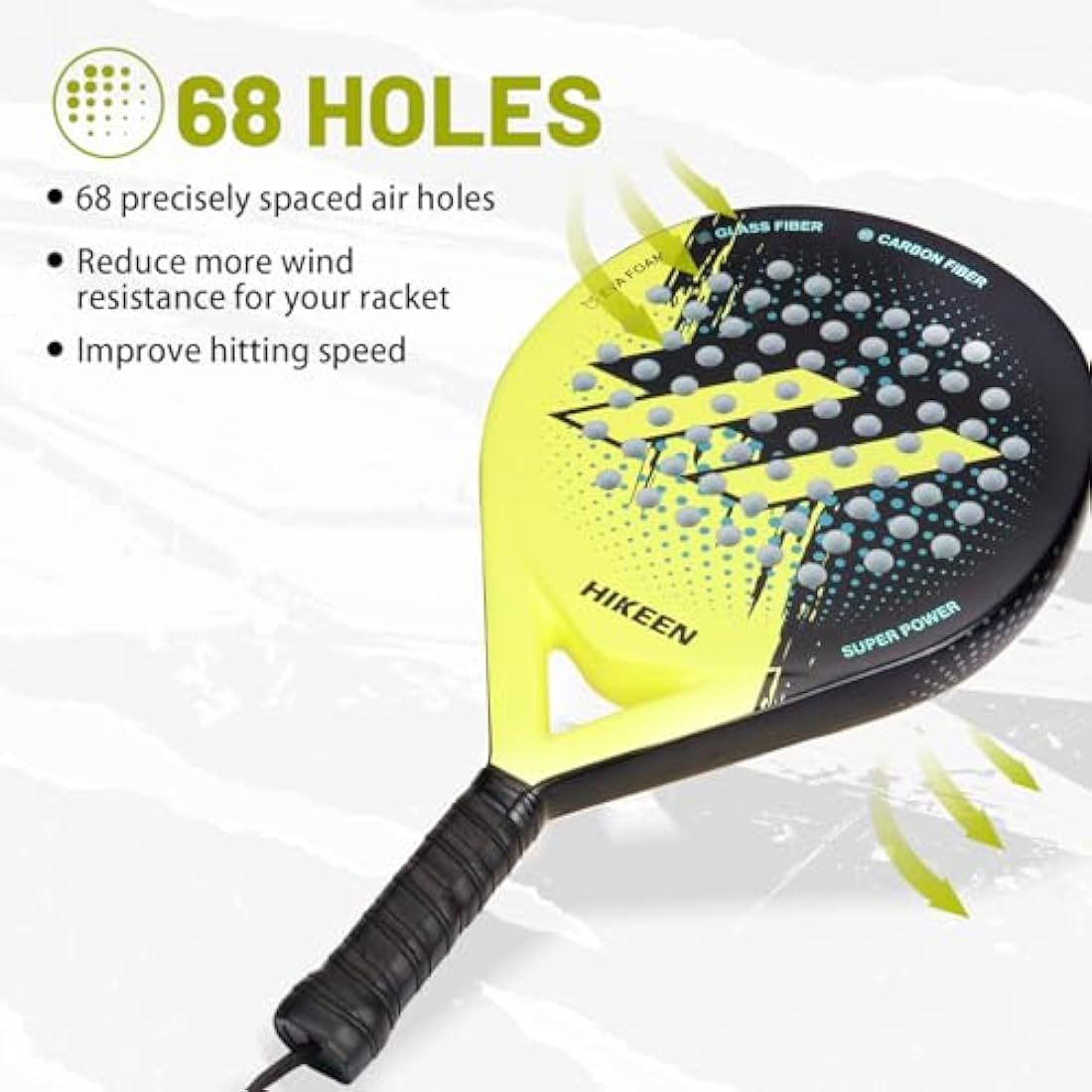BOOSTEADY Padel Racket with Tennis Balls Adult Padel Racquet Made of Carbon Fibre Optic for Teenagers Beginners Advanced