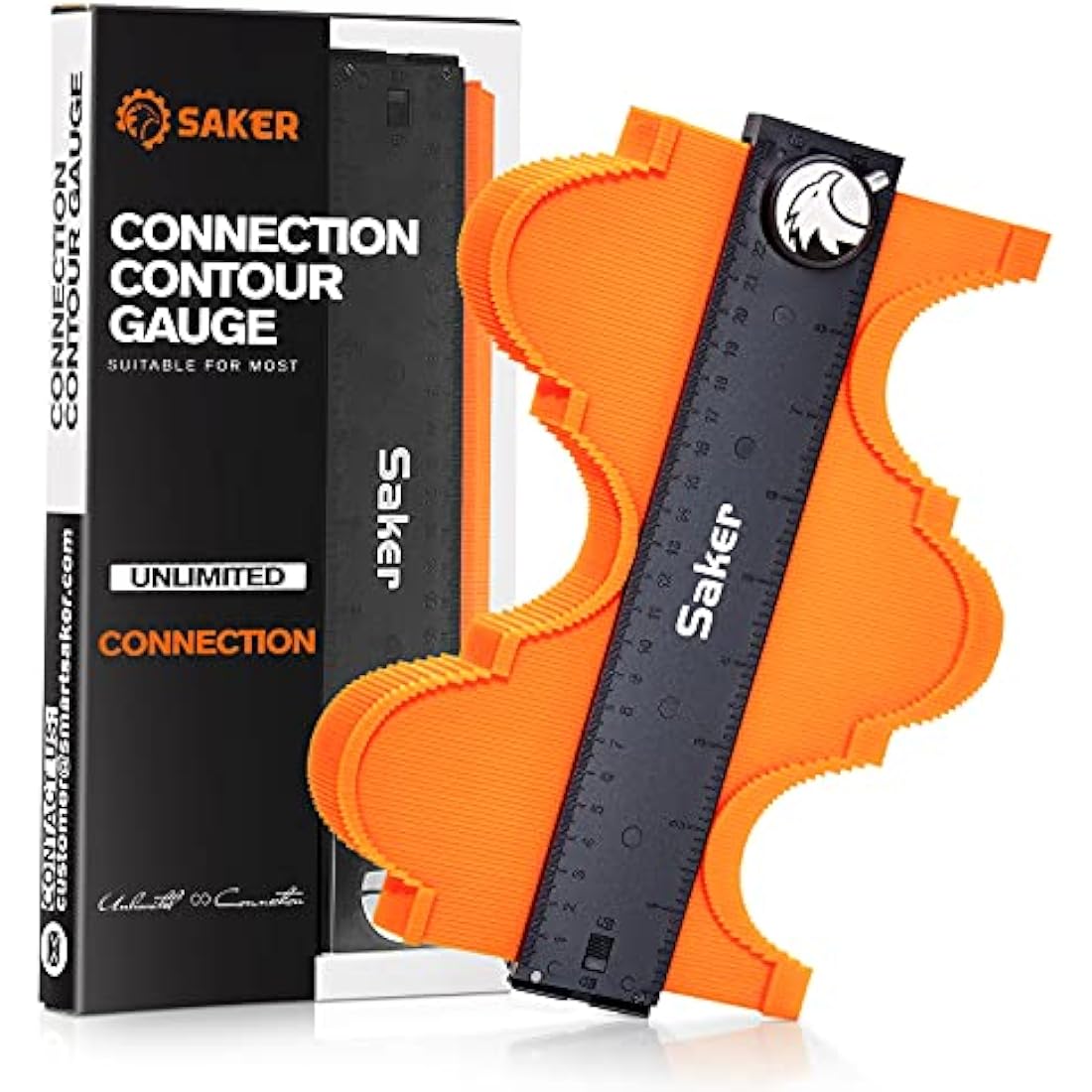 Saker Connectable Contour Gauge Profile Gauge with Lock 10 inch/25cm - Must Have Tool for DIY Handyman Woodworking
