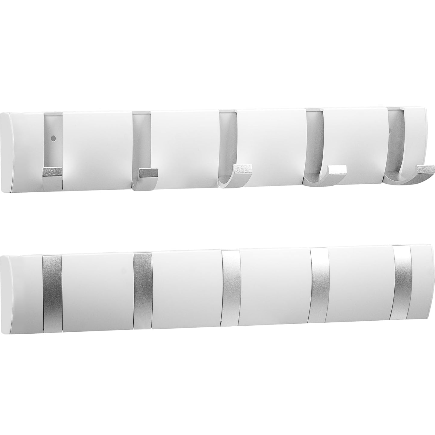 2 Pack Wall Mounted Floating Coat Rack, Wall Rack with 5 Retractable Hooks