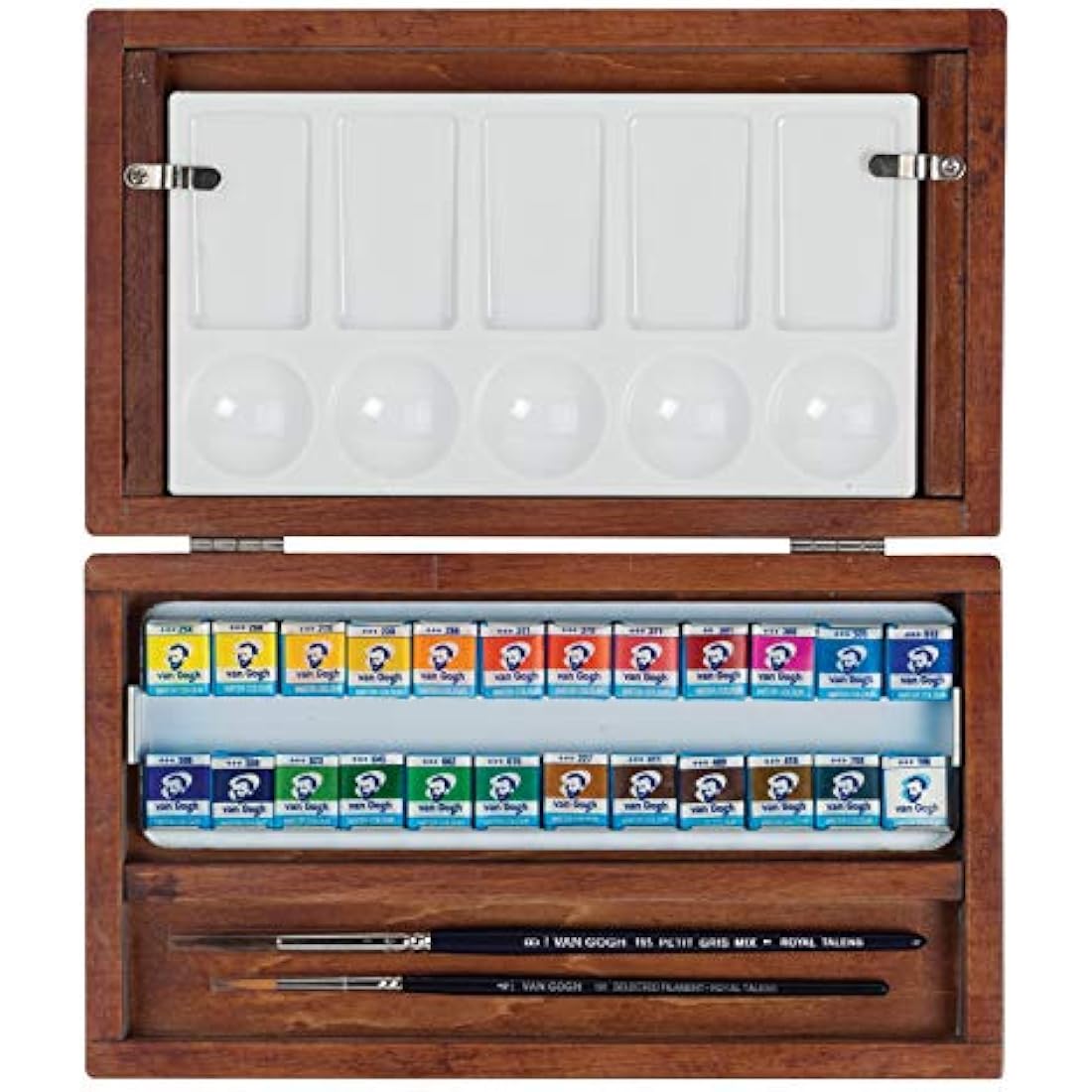 Royal Talens - Van Gogh Water Colour - Wooden Box of 24 Paints with Brush