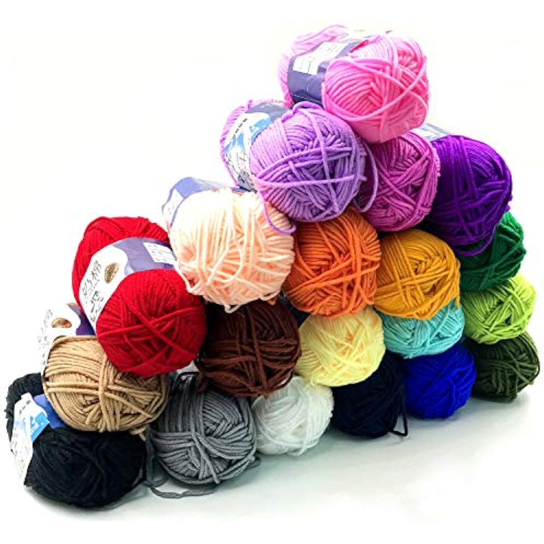 JZK 20 Multicolour 50g Super Soft Milk Cotton Wool Yarn for Knitting Crochet Baby Garments hat Shoes Socks Scarf Toy Making