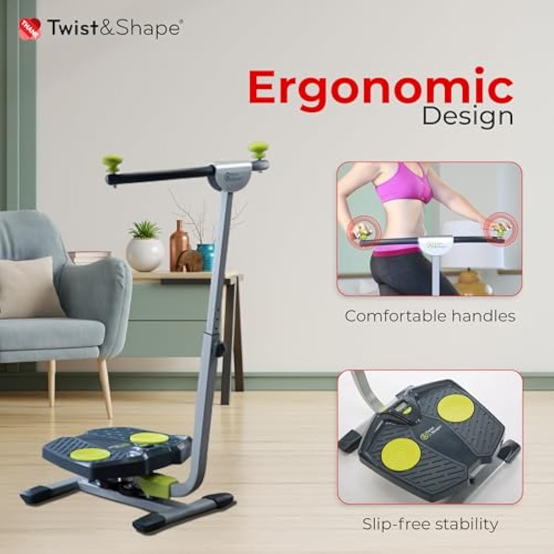 Twist and Shape Exercise Equipment for Home Use - Foldable Abs Trainer and Strength Training Gym Equipment for Men and Women - Perfect for Core, Legs, and Home Workout
