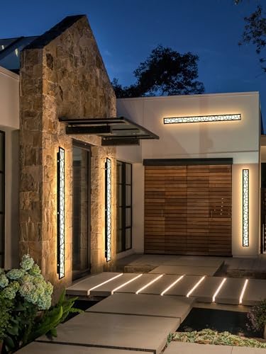 LED Black Wall Sconce Modern Exterior Garden Light 48W Ip65 Waterproof Wall Lighting 3000K Aluminum Outdoor Porch Light L150cm*1