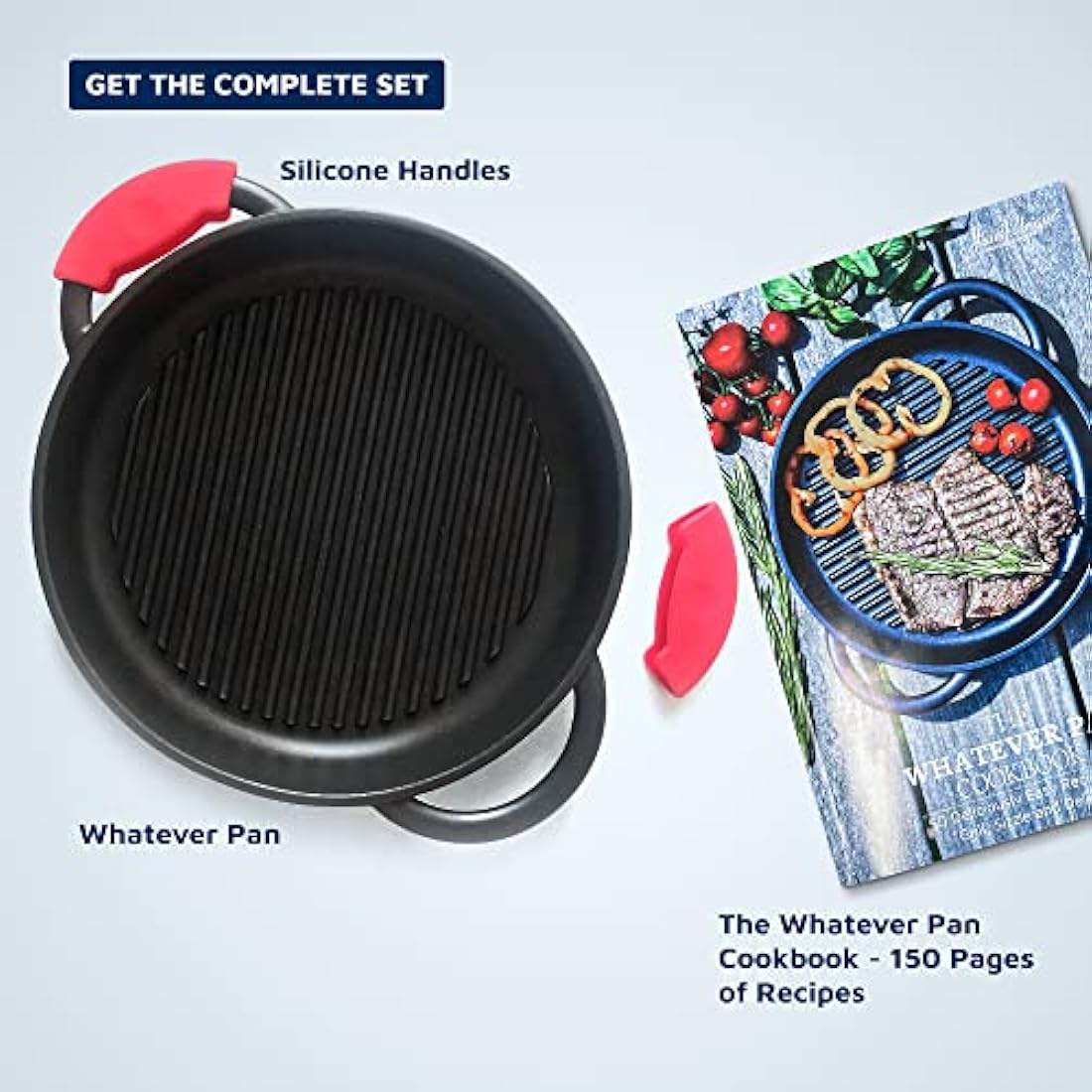 Jean-Patrique Divided Stove Top Grill, Lazy Pan - Divided Frying Pan with Multi Sections for Gas, Electric, Induction & Oven, 10.6" Diameter