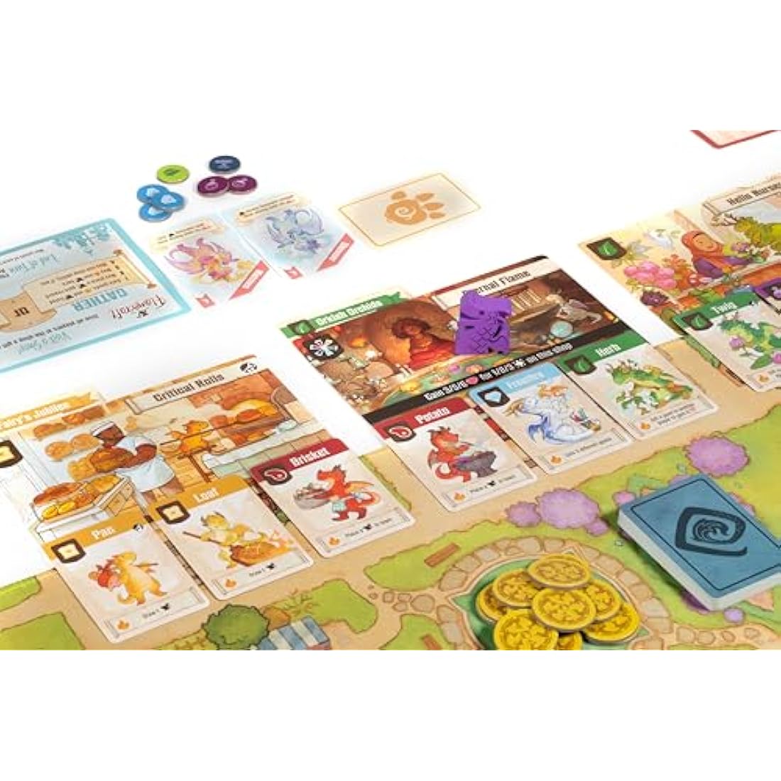 LUCKY DUCK GAMES - Flamecraft | Strategy Board Game | English Version | Dragon Fantasy | Fun Family Game for Kids and Adults | Ages 10+ | 1-5 Players | 60 Minutes