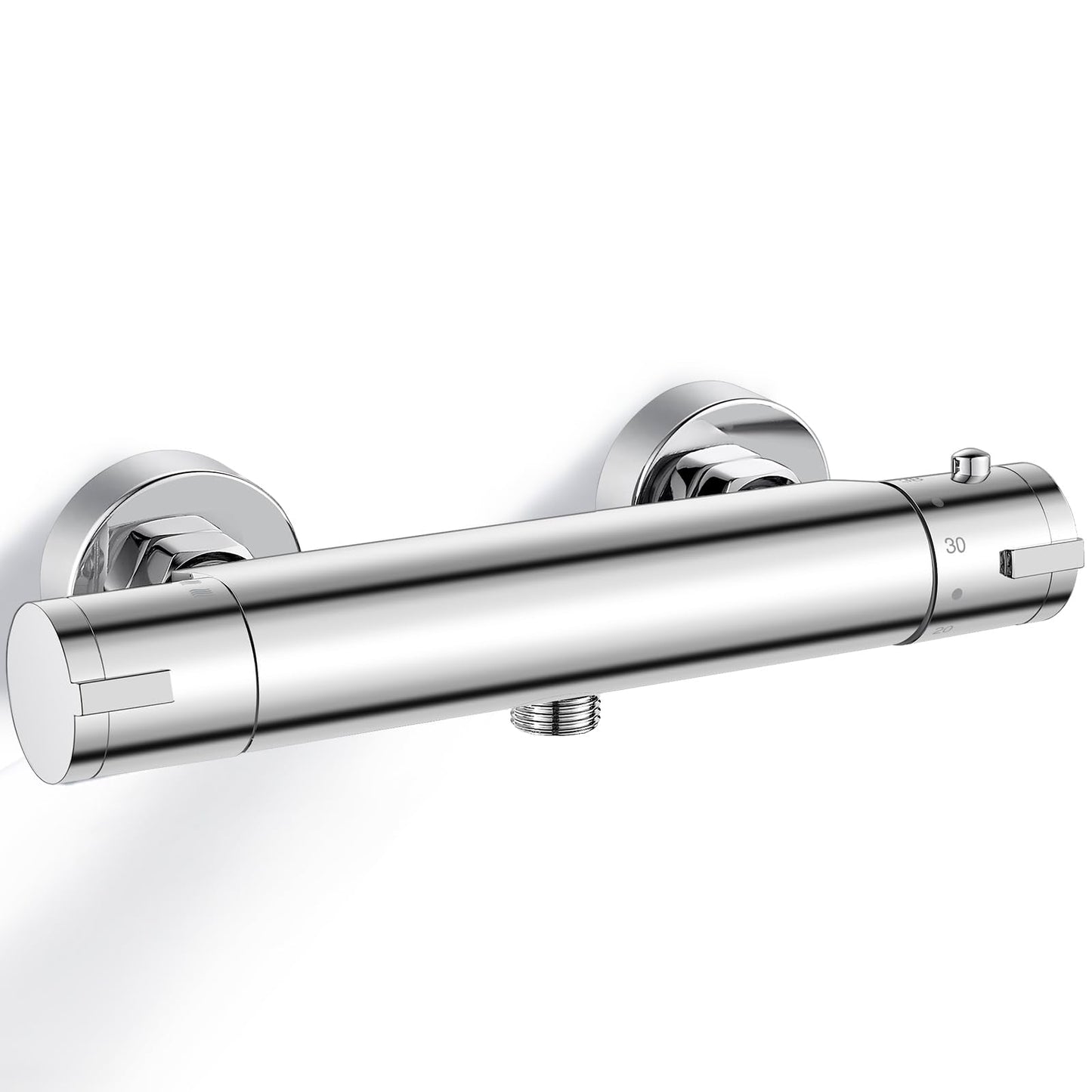 Thermostatic Shower Mixer, Bevankly Exposed Thermostatic Shower Mixer Taps Valve Anti Scald Tap, Wall Mounted Shower Mixer Bar with Anti-Scald Control