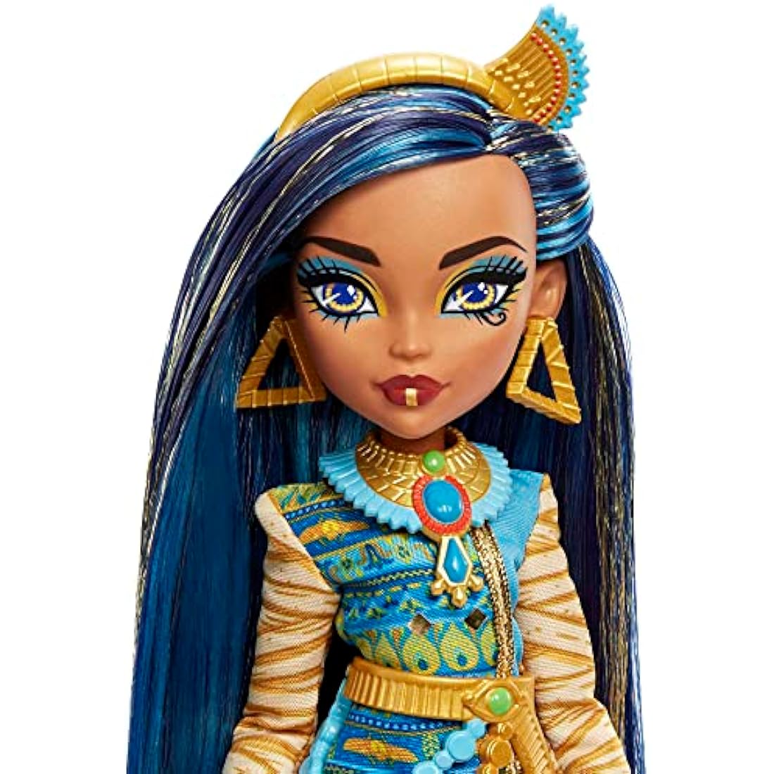 Monster High Doll, Cleo De Nile with Accessories and Pet Dog, Posable Fashion Doll with Blue Streaked Hair, HHK54