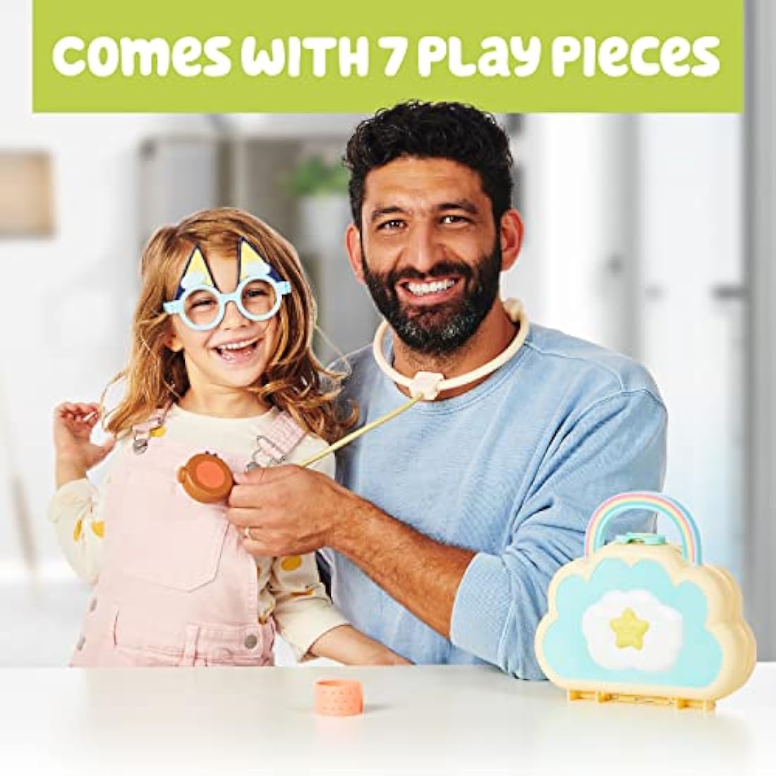 Bluey Cloud Bag Doctor's Set, Doctor Check Up Set, Toy Doctor's Playset with 7 Play Pieces, Multicolor (13095)