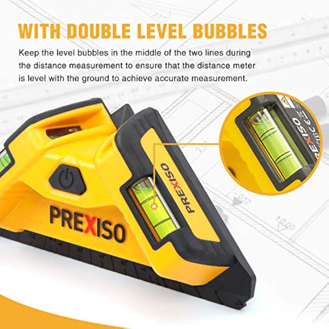 PREXISO Laser Level Floor Tiling, 10M(30FT) Level and Square Lasers, Angle Lasers with Spirit Levels, Battery Included