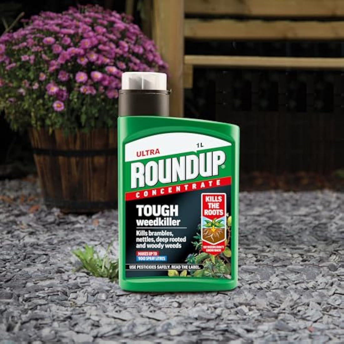 Roundup Tough Weedkiller, Concenrate, Makes up to 100 Litres, 1 Litre