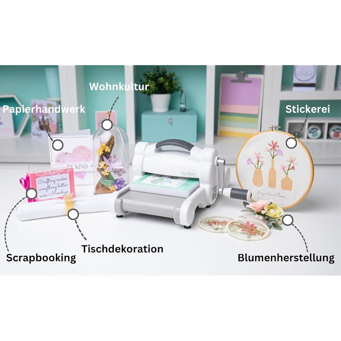 Sizzix Big Shot Die Cutting and Embossing Arts and Craft Machine for Card Making, Scrapbooking and Journaling, 14 1/4" x 12 3/8" x 6 5/8"