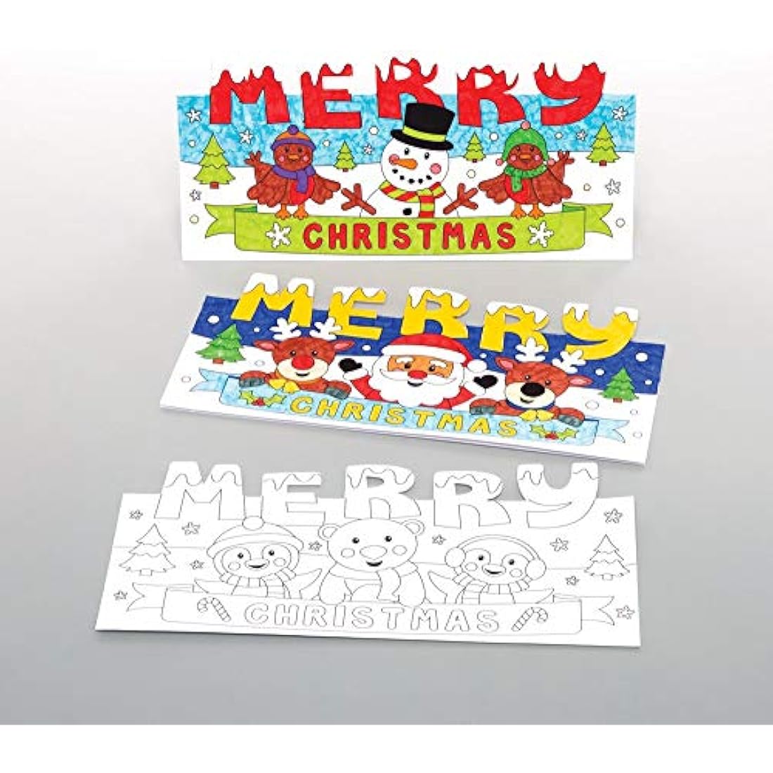 Baker Ross AT301 Christmas Colour in Pop-Up Card, Festive Arts and Craft (Pack of 10), Assorted