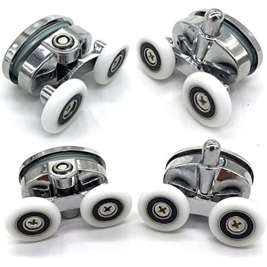 YUANQIAN Set of 4 new Oval butterfly twin wheel Shower door rollers (25MM)
