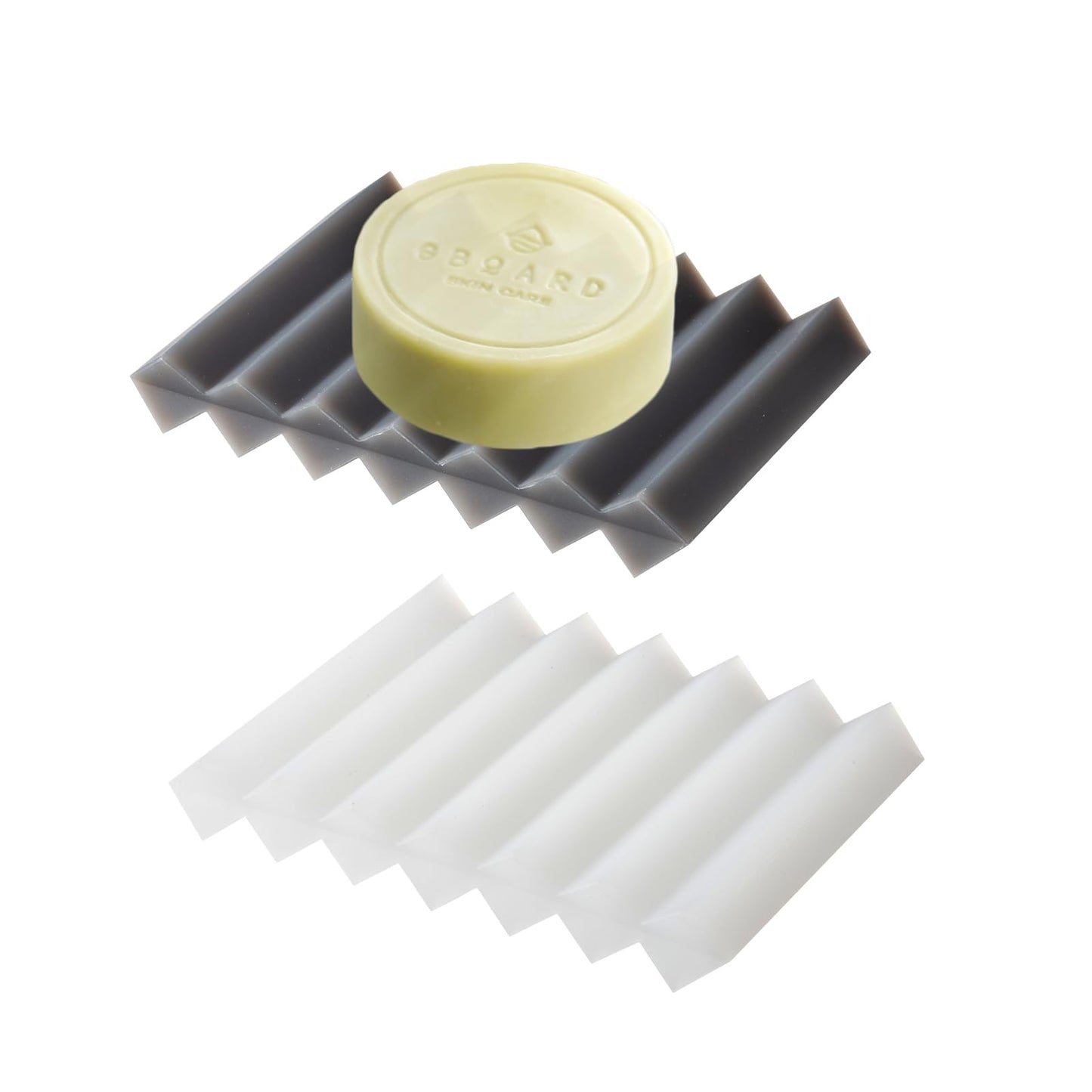 SHIMOYAMA Self Draining Soap Holder, 2 Pack, Silicone Soap Dish, Soap Saver, Paint Brushes Holder for Bathroom, Counter Top, Watercolor Brush,