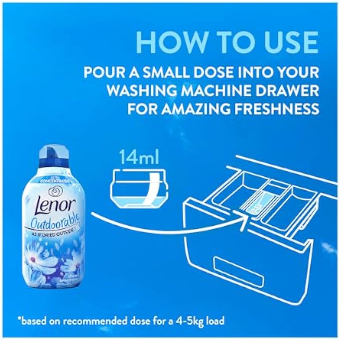 Lenor Outdoorable Fabric Conditioner Spring Awakening 440 Washes, 770ml - Ultra Concentrated Freshness- 100% Recycled Bottle