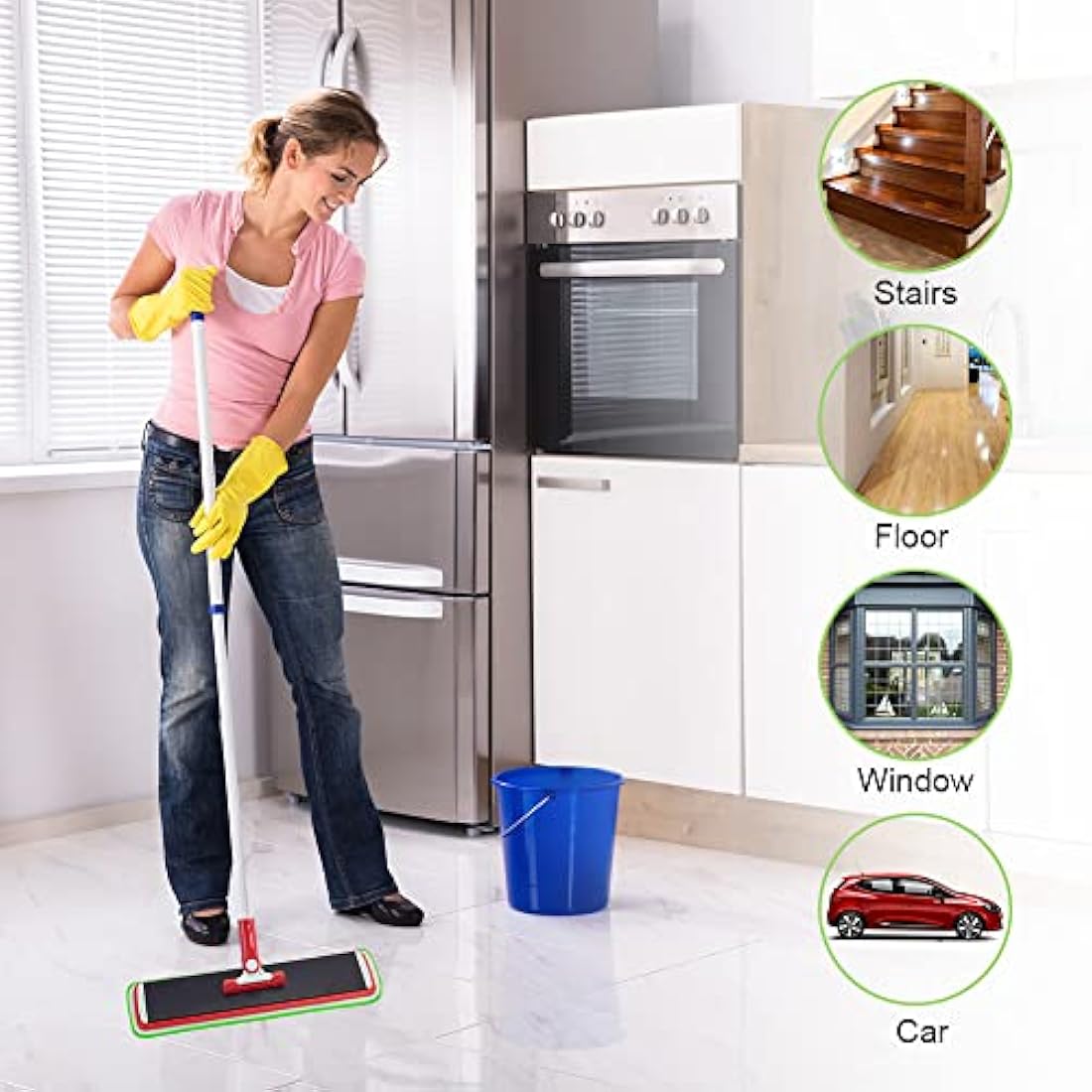 Vicloon Mop Pad, 6 PCS Microfiber Replacement Mop Pads Fit for All Spray Mops & Reveal Mops, Washable (Green)