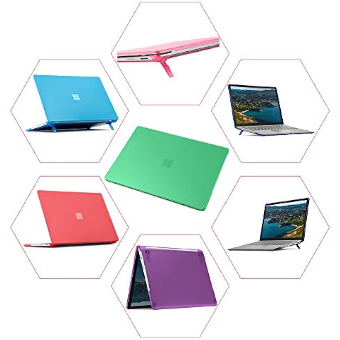 mCover Hard Shell Case Compatible with 13.5-inch Microsoft Surface Laptop 1/2 / 3/4 Computer with Alcantara Material Keyboard (Not for Metal Keyboard) -Green