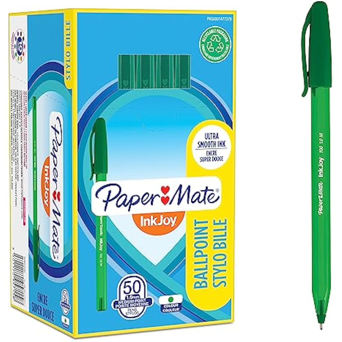 Paper Mate InkJoy 100ST Ballpoint Pens | Medium Point (1.0 mm) | Green | 50 Count