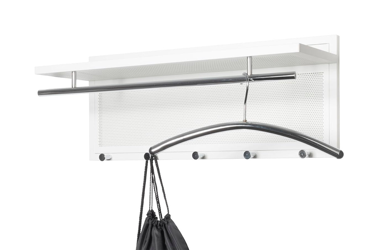 HAKU wardrobe, chrome, white, metal - Dim.: W 75 x D 26 x H 30 cm, Style: Modern