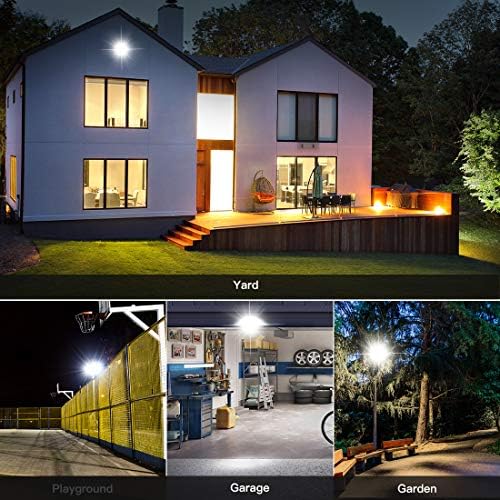 YIQIBRO 100W LED Floodlight Outdoor 2 Pack, IP67 Waterproof Outside Security Lights, 10000LM 7000K Cool White LED Floods Light Outdoor Spotlight for Garden, Garage, Warehouse, Workshop, Factory
