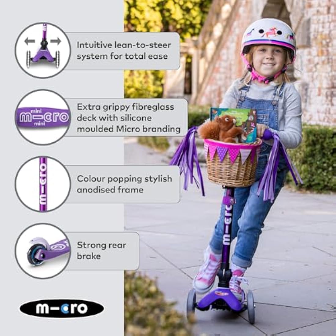 Micro Scooters | Mini Micro Deluxe LED Children's Scooter | Handlebar Adjustable & Foldable | Extra Grippy Deck | Weather Tested Stem | Light Up Wheels | Foldable | 2-5yrs | Boys & Girls