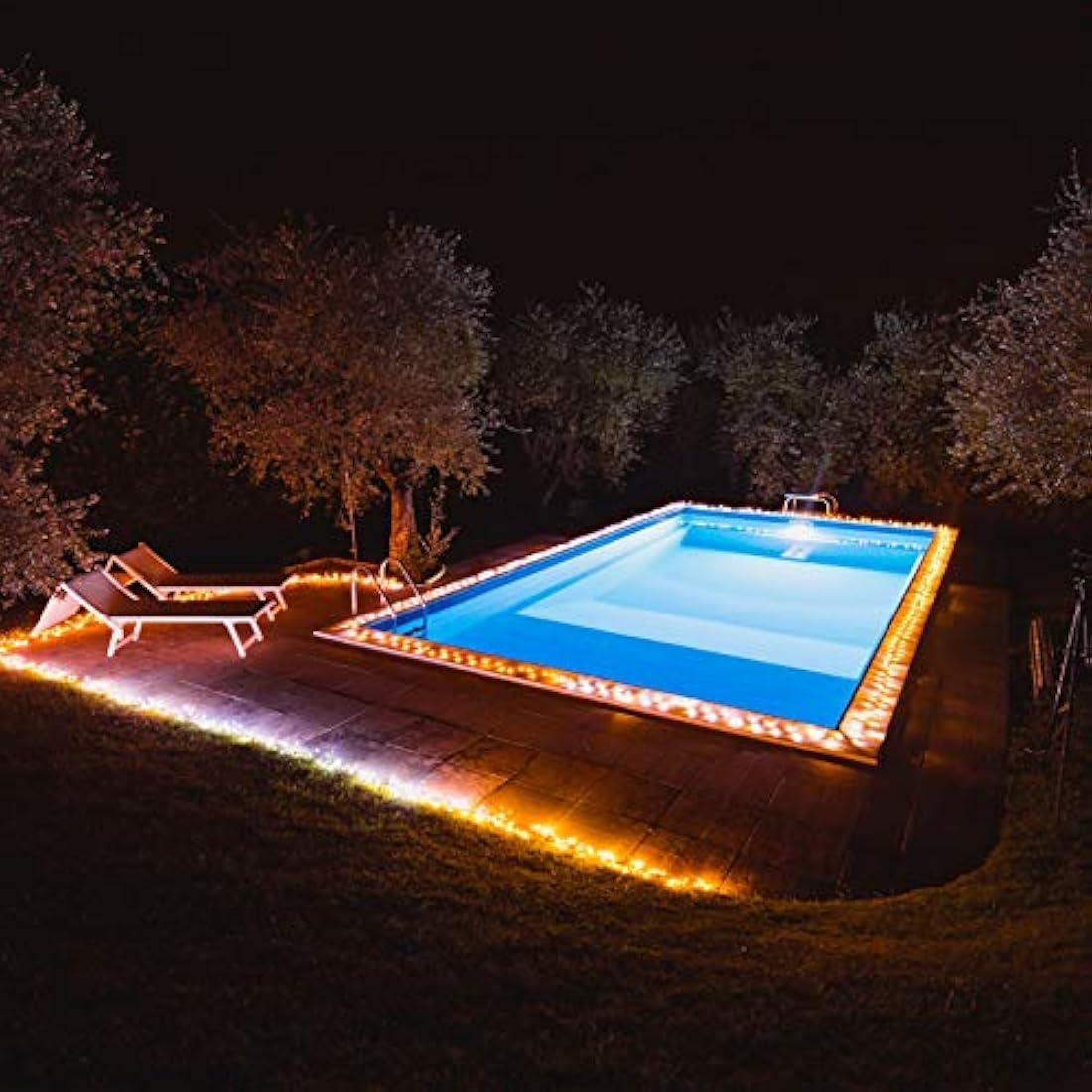 Twinkly Strings 400 White LED, LED Light String for Outdoor and Indoor, White Lights from Warm to Cool, Mappable LEDs, Compatible with Alexa, Google Home, IP44, App Control, Black Wire, 32m