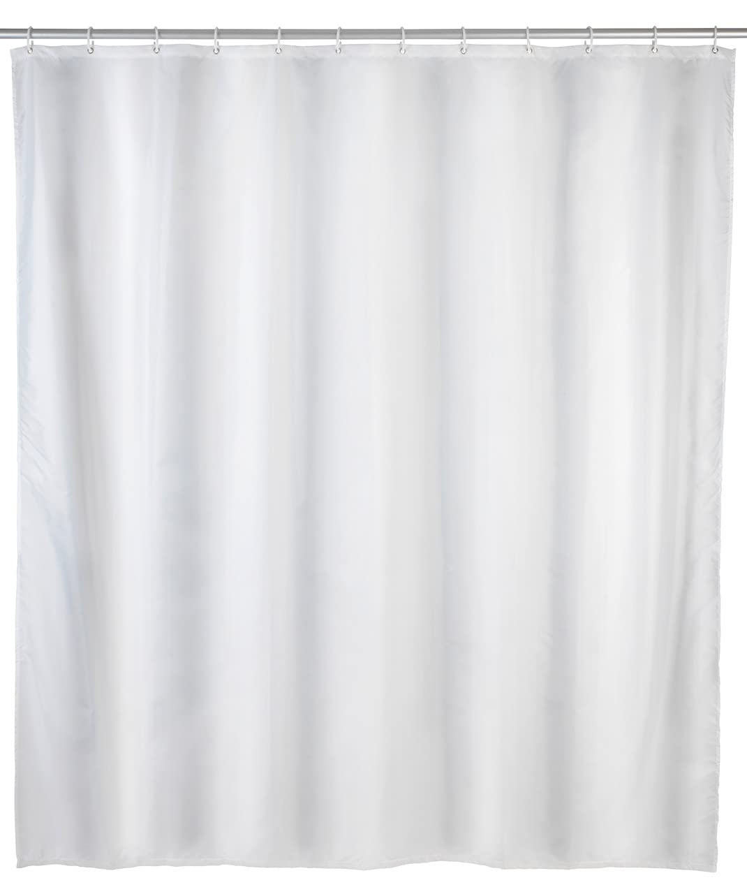 WENKO Shower curtain single-colour White 120 x 200 cm - waterproof, easy to clean, Polyethylene, 120 x 200 cm, White