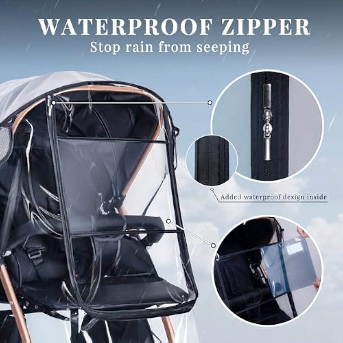 Bemece Universal Rain Cover for Pushchair Stroller Buggy Pram, Baby Travel Weather Shield