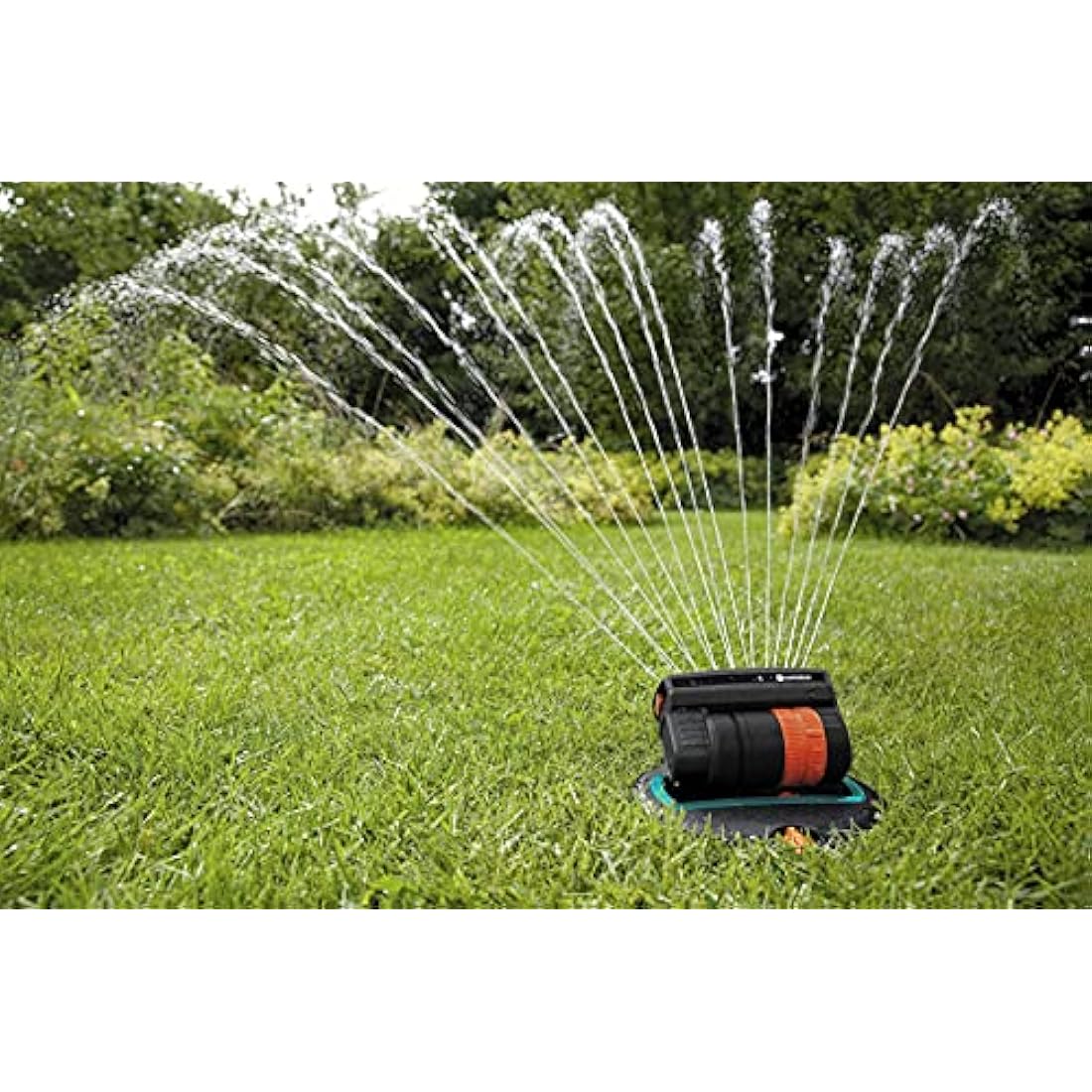 Gardena Sprinkler System Complete Set with Sversive Quadrangers OS 140: Irrigation System for Square and Rectangular Surfaces up to Max 140 m², ground level mounted (8221-20)