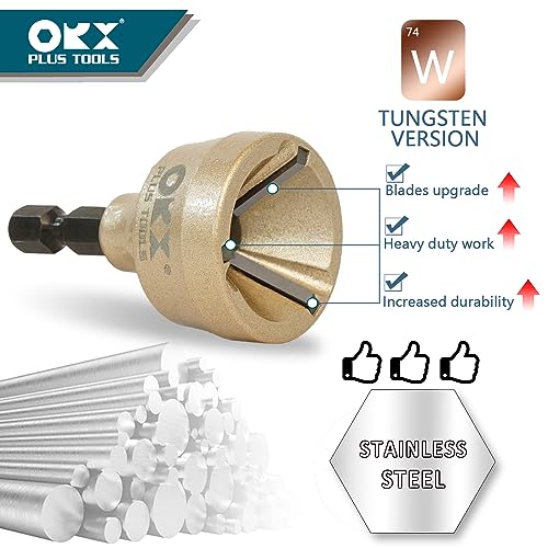 ORX PLUS TOOLS PO-045-TORXPLUS Tools Deburring External Chamfer Tool, Tungsten Blade, Deburring Drill Bit, Remove Burr Tools for Fit 1/8 inch-3/4 inch(3mm-19mm)