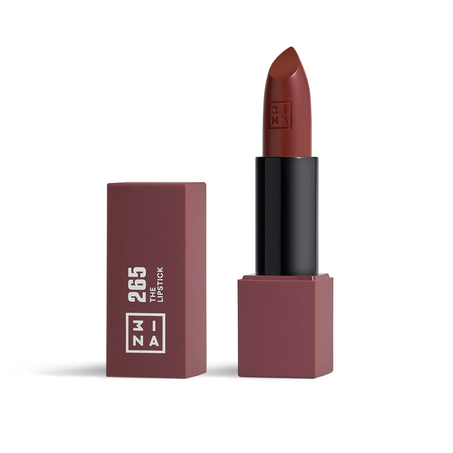 3INA MAKEUP - Vegan - The Lipstick 265 - Brown - Highly Pigmented Shades - Moisturizing Creamy Texture - Smooth Formula - Intense Color - Shiny Satin