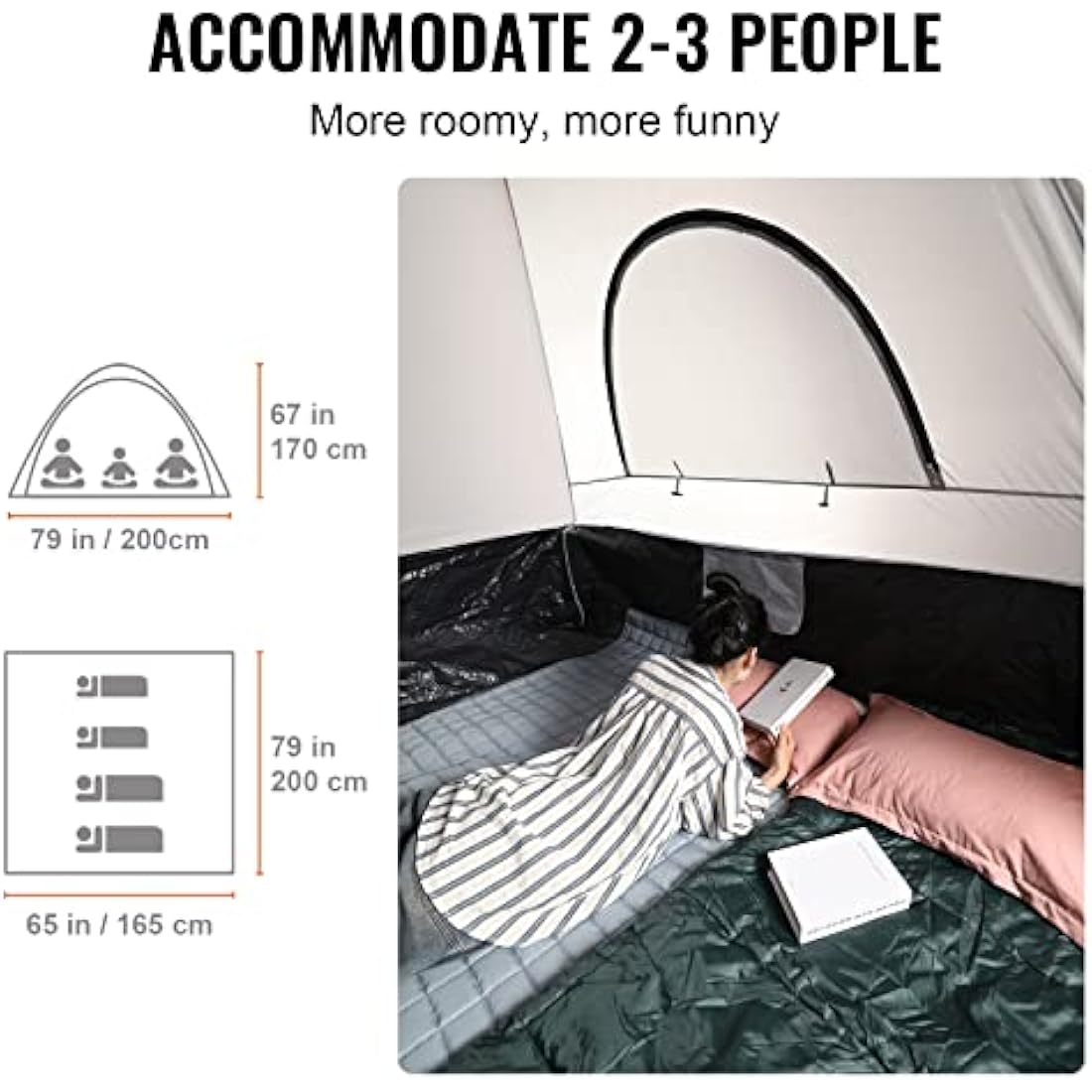 VEVOR Truck Bed Tent,Pickup Truck Tent with Rain Layer and Carry Bag, Waterproof Double Layer Truck Tent for Camping, Accommodate, for Camping Traveling Outdoor Activities