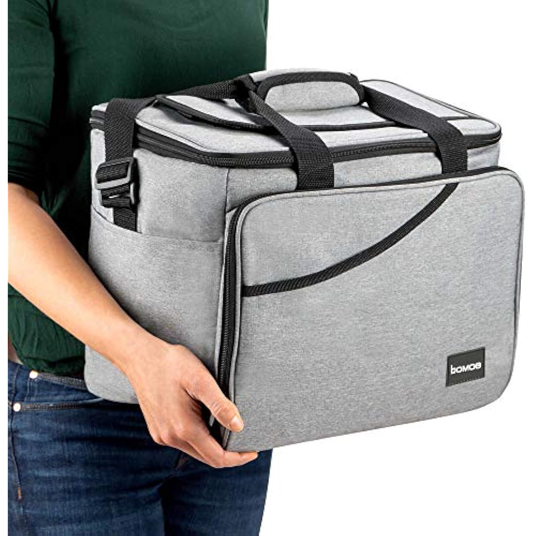 bomoe Cooler Bag Foldable – Beach Cooler Bag – Insulated Picnic Bag with 16h Cooling Function – Small Lunch Bag – Cooler Food Bag with Extra Pocket