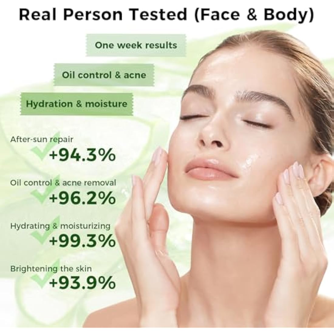 OUKEYA 98% Organic Aloe Vera Gel with 2% Niacinamide, Soothing, Hydrating & Repairing for Face, Body & Hair, After Sunburn Relief, Acne Treatment, Skin Tone Improvement, Anti-Inflammatory, 3785ML