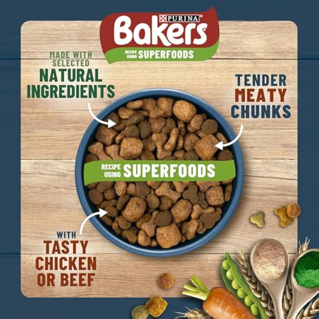 Bakers Adult Dry Dog Food Chicken and Veg 14 kg, Packaging May Vary