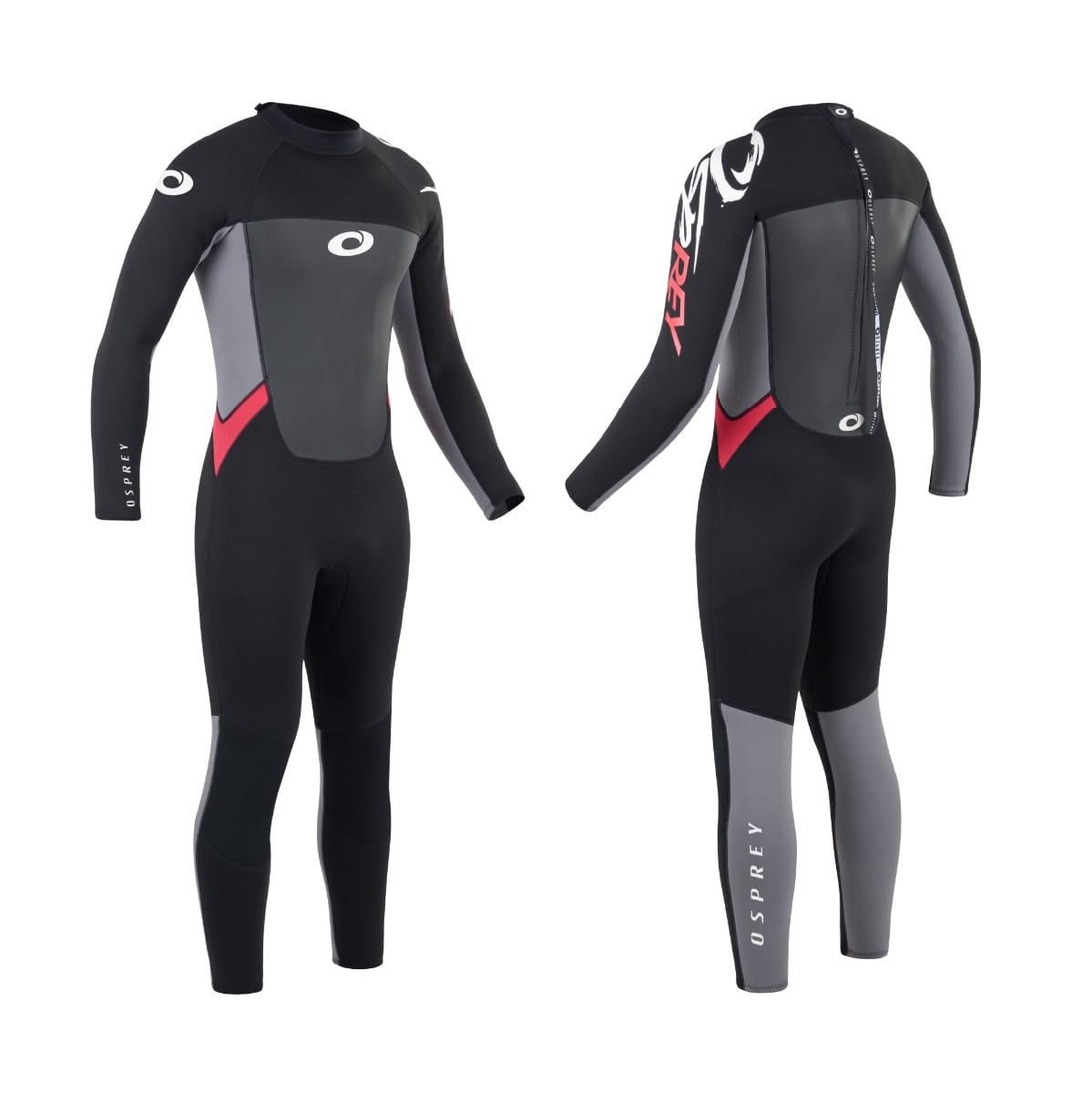 Osprey Men's Full Length 3 mm Summer Wetsuit, Adult Neoprene Surfing Diving Wetsuit, Origin, Red, L