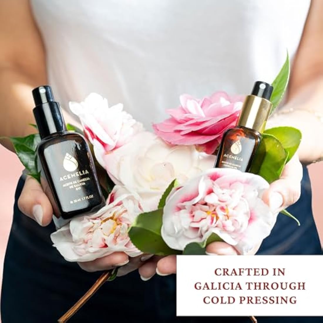 Camellia Oil Bio - 50ml - 100% Natural-Hydrating and Nourishing for Face, Hair, and Body-Antioxidant and Rejuvenating Properties-Instant Absorption Dry Oil-Extracted Cold in Spain