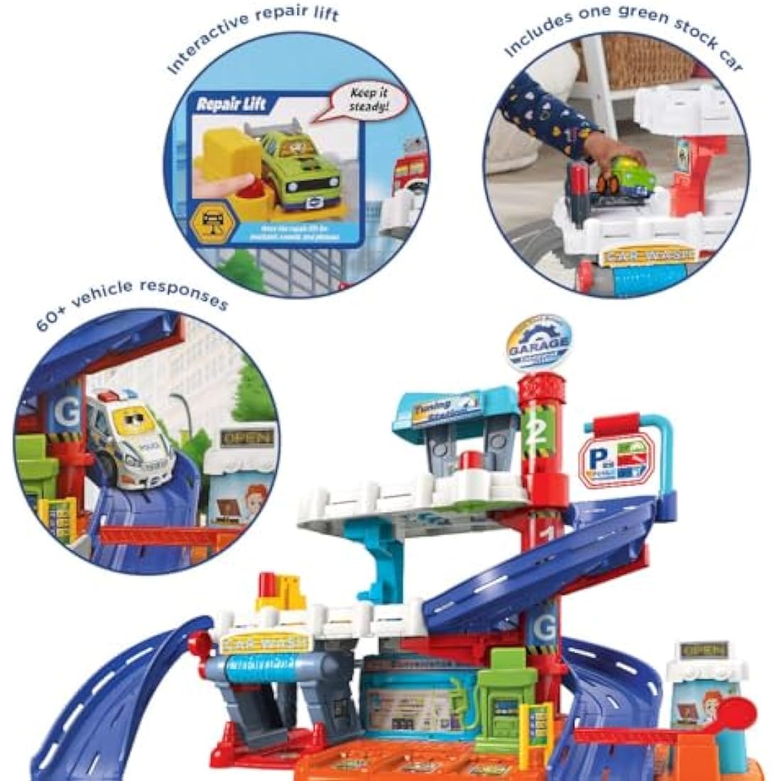 VTech Toot-Toot Drivers Fix & Fuel Garage, Car Tracks Kids With Lights And Sounds, Musical Toy, Suitable Boys & Girls 12 Months, 2, 3, 4 + Years, English Version