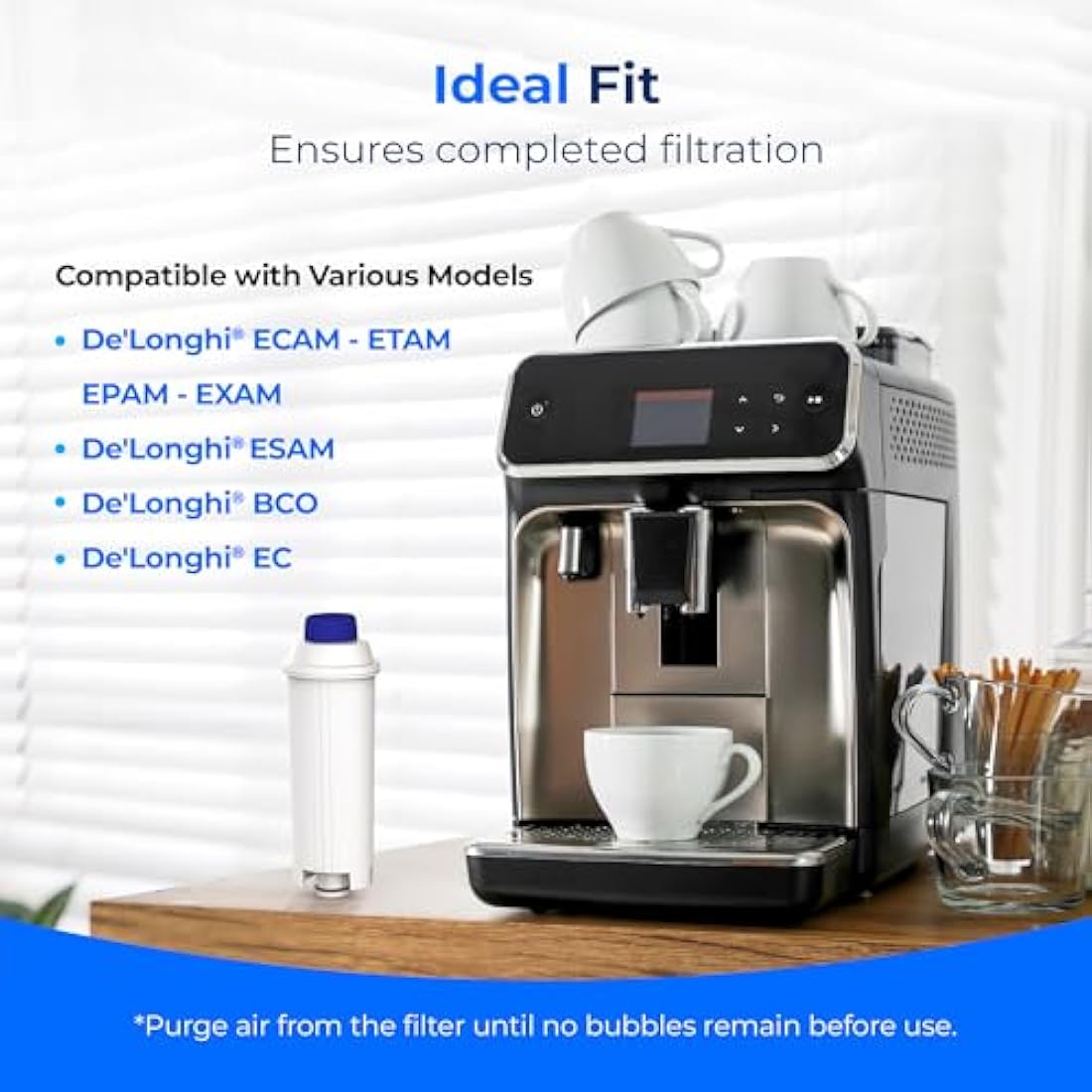 Waterdrop Coffee Filter, Replacement for De'Longhi® Water Filter DLSC002, ECAM, Eletta, Dinamica, Magnifica, ETAM Autentica and Different Model of Esam, TÜV SÜD Certified (6)