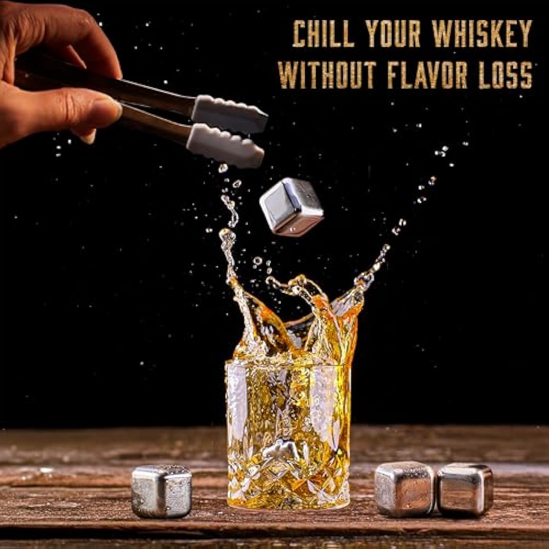 WHISISKEY - Whiskey Decanter Set - 700ML Classic Carafe - Whiskey Gift Sets for Men - Whisky Set - Glass Gifts for Men - Inc. 4 Whiskey Glasses, 4 Whiskey Stones, Accessories