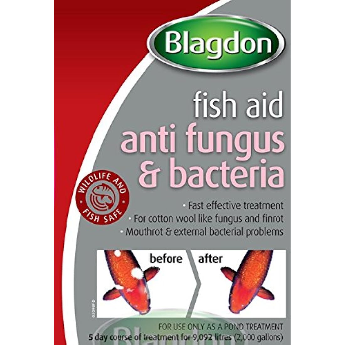 Blagdon Fast Acting Anti-Fungus & Bacteria Water Treatment for All Pond Fish, Finrot, Mouthrot, External Bacterial Infections, Wildlife & Fish Safe, 1 Litre