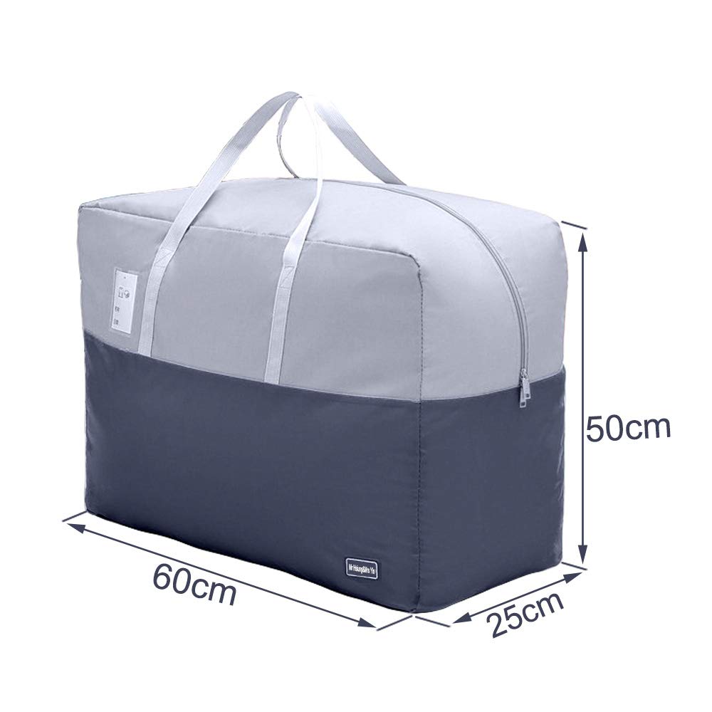 75L Clothes Storage Bags with Zips, 2 PCS Oxford Cloth Duvet Storage Bag King Size, Breathable Underbed Storage Bags for Clothes, Quilt, Blankets
