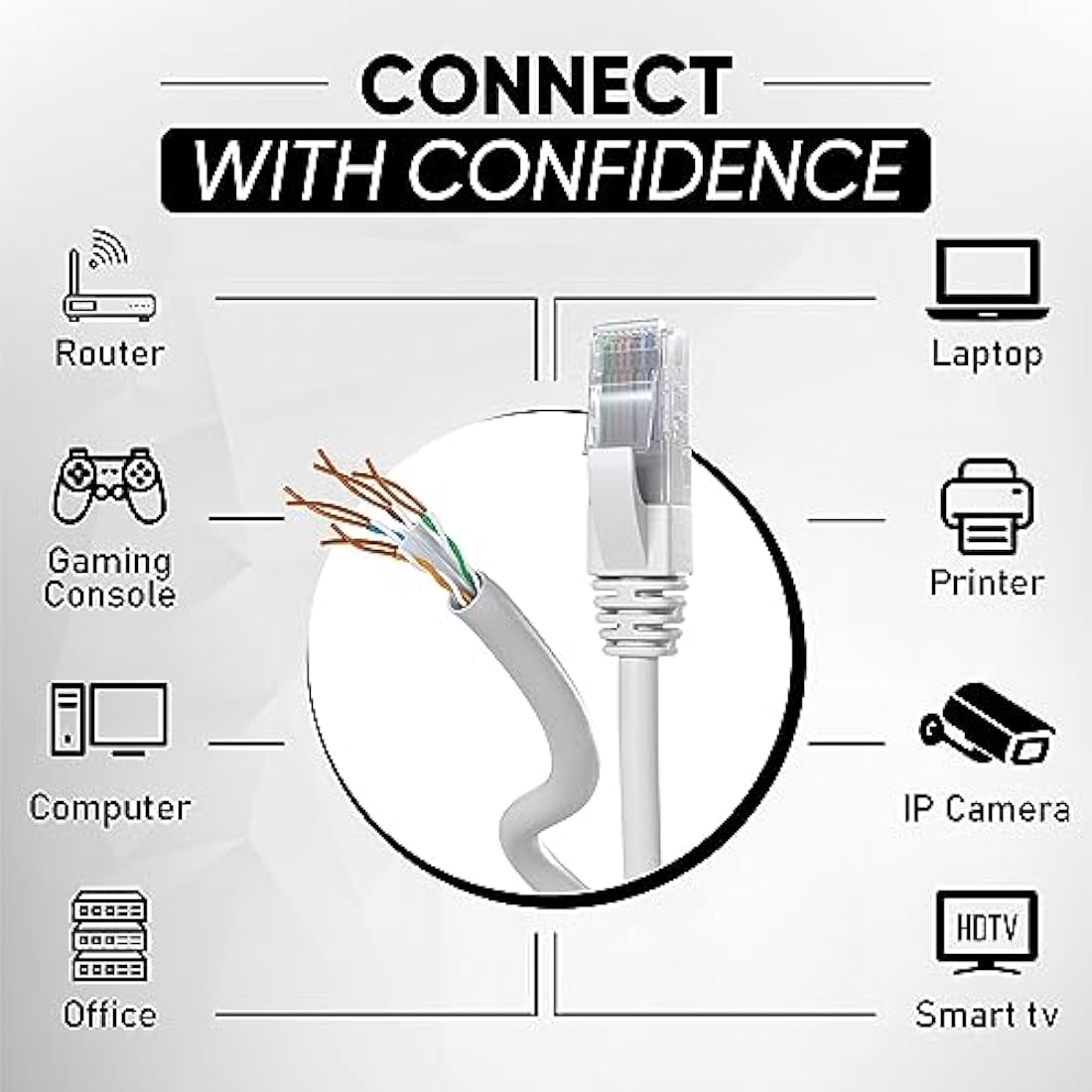 Mr. Tronic Bulk Cat 6 Ethernet Cable 305m, High Speed LAN Ethernet Network Cable, 305m Bulk Cat6 Internet 1 Gbps, 250 MHz, ADSL AWG24, UTP CCA (305 Meters, Grey)