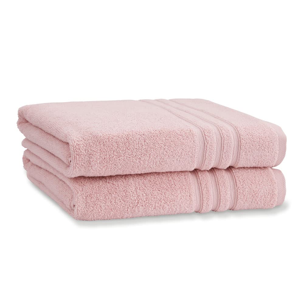 Catherine Lansfield Zero Twist Cotton 90x140cm Bath Sheet Pair Pink